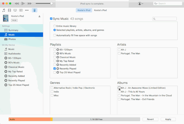 itunes overrides vox preferences