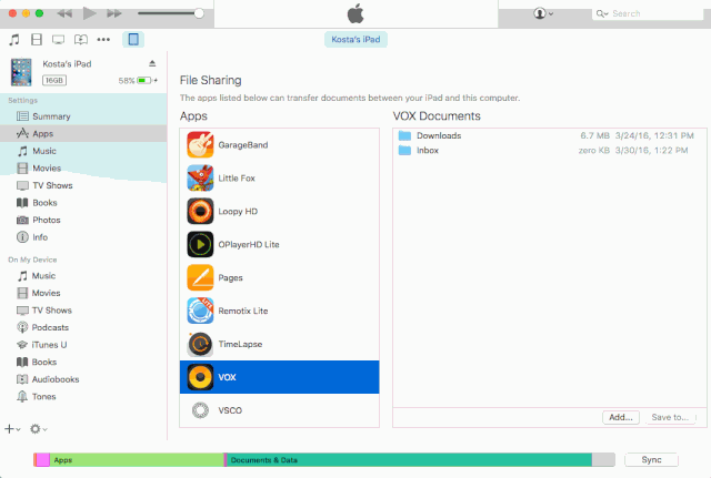 itunes overrides vox preferences